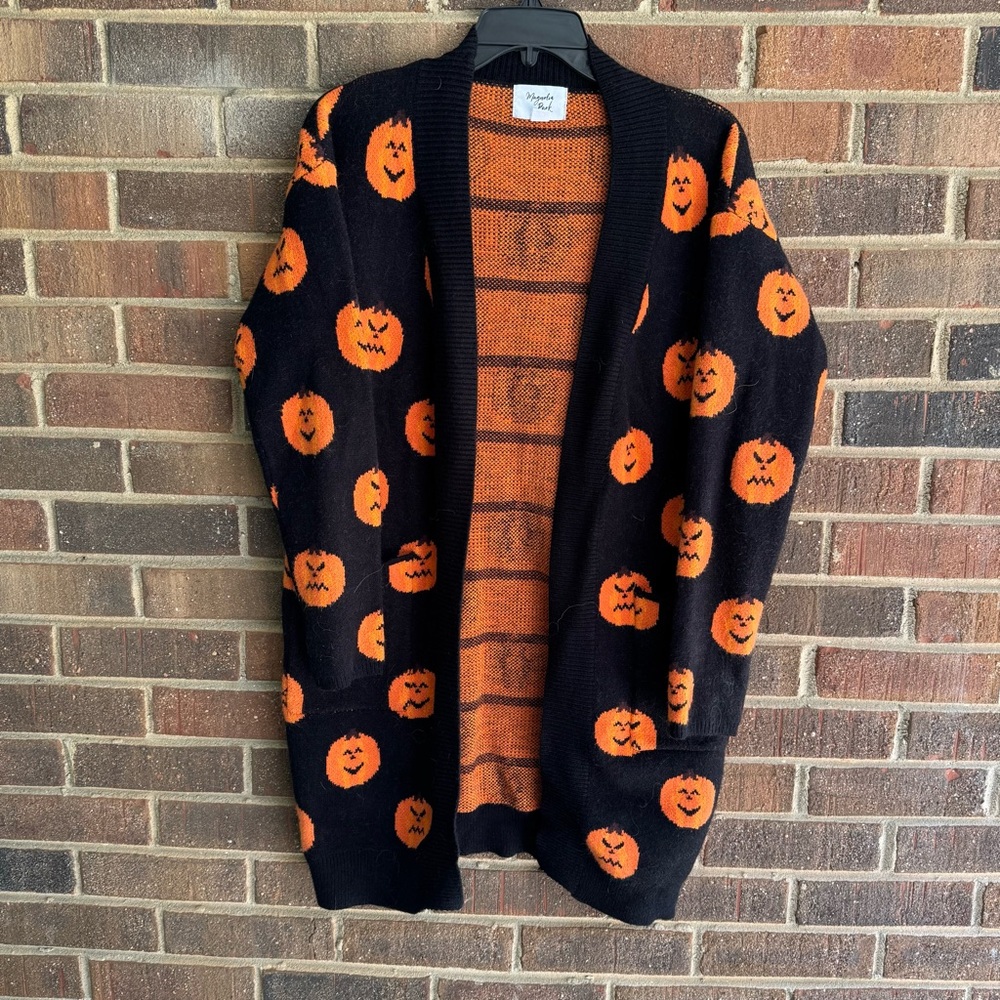 Halloween Pumpkin Long Cardigan